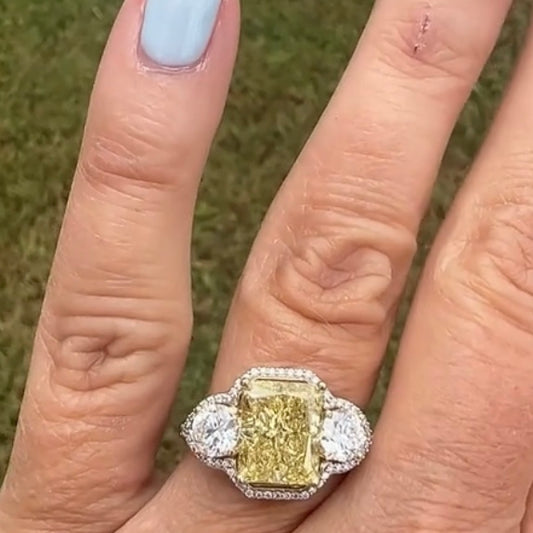 خاتم ألماس من الذهب عيار 18 قيراطًا مقطوع على شكل كمثرى ومُزرع في المختبر من مجوهرات ANSTER مصنوع يدويًا وفقًا لمعايير أخلاقية