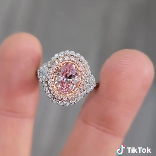 خاتم ألماس من الذهب عيار 18 قيراطًا مقطوع على شكل كمثرى ومُزرع في المختبر من مجوهرات ANSTER مصنوع يدويًا وفقًا لمعايير أخلاقية