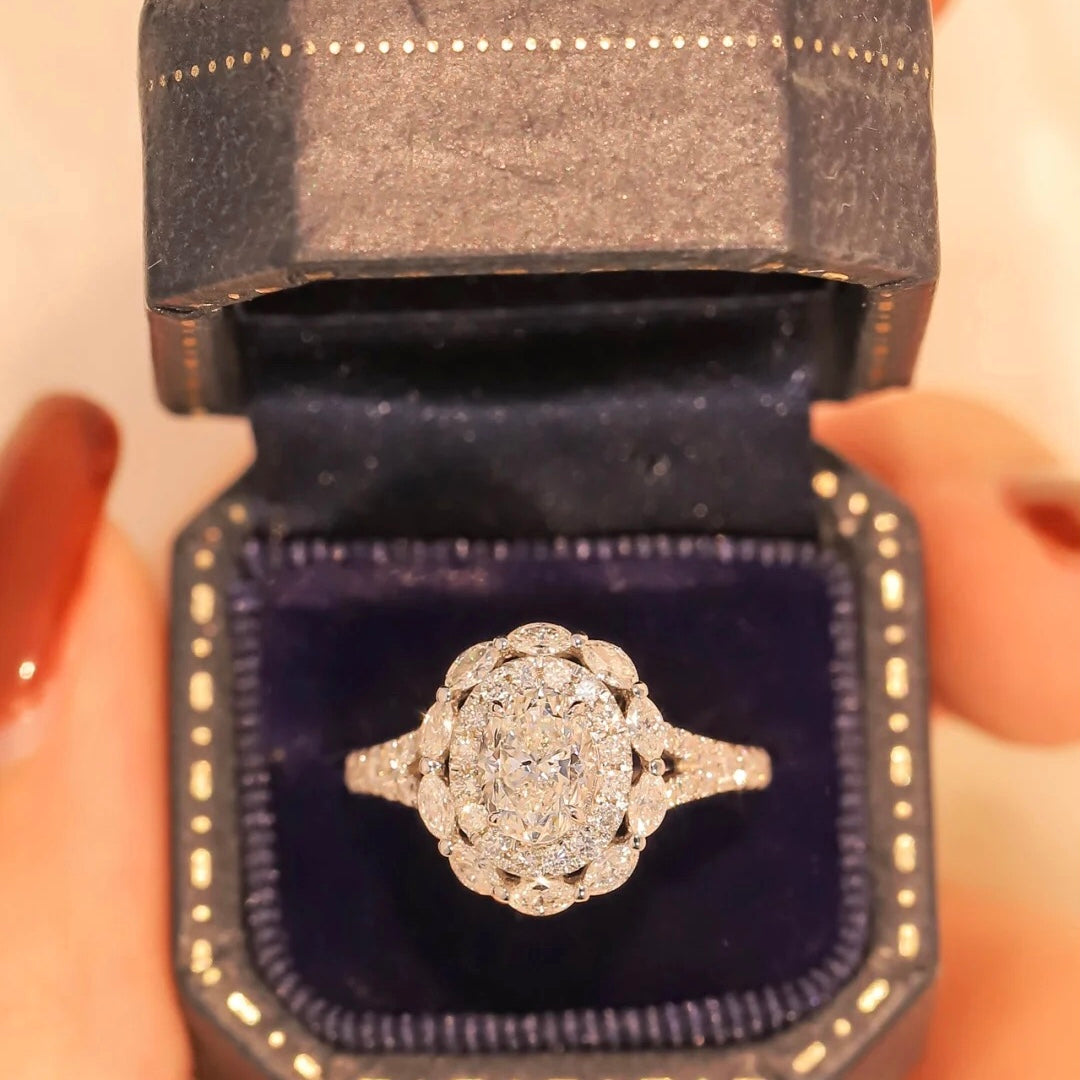ANSTER Platinum Jewelry PT950 Ring 1.01ct VS2 CVD Lab Grown Diamond Ring with IGI