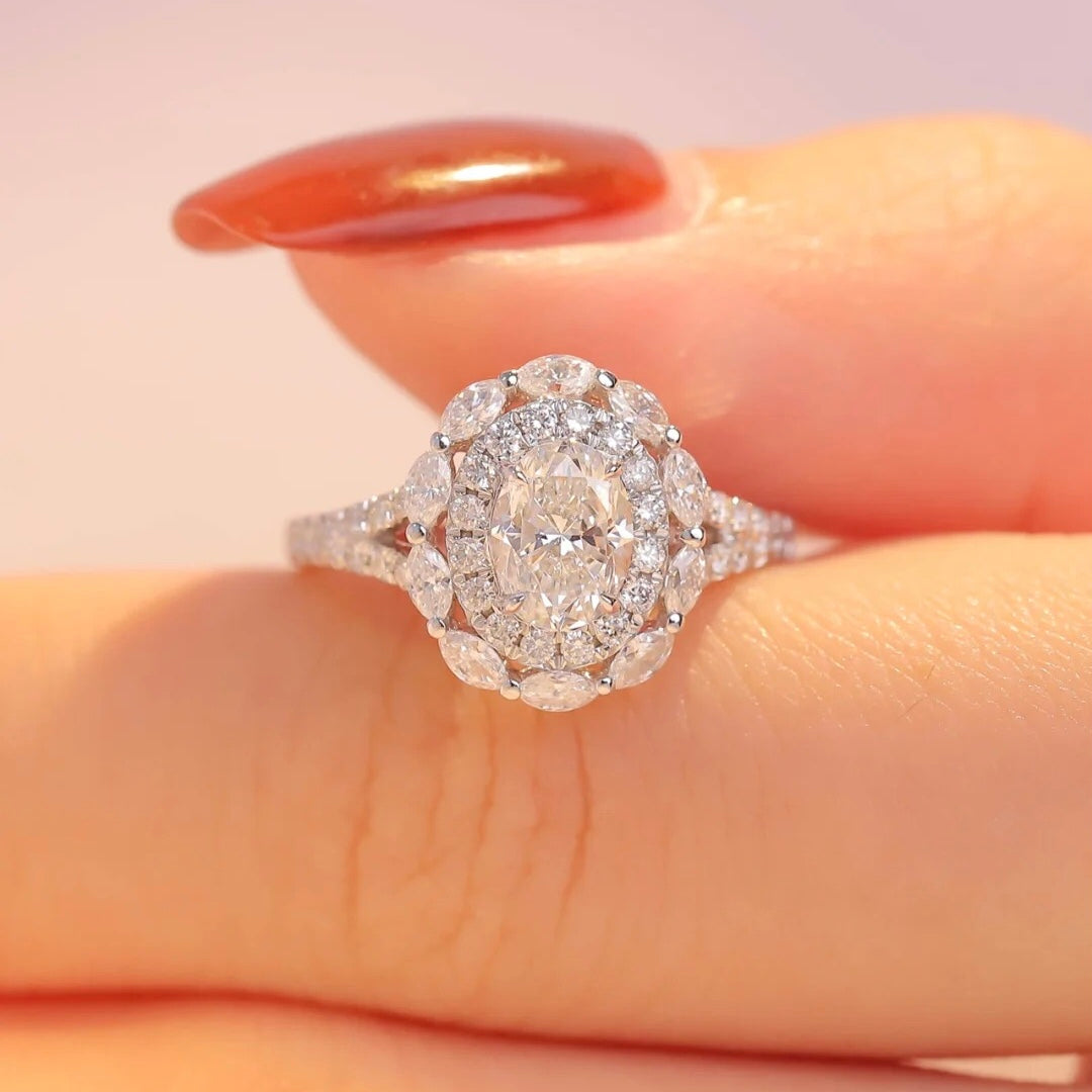 ANSTER Platinum Jewelry PT950 Ring 1.01ct VS2 CVD Lab Grown Diamond Ring with IGI