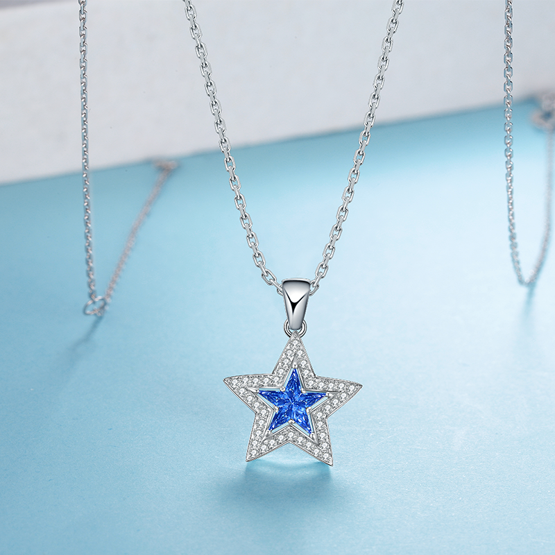 ANSTER Jewelry Customize Platinum PT950 Natural Star Series Gemstone Necklace