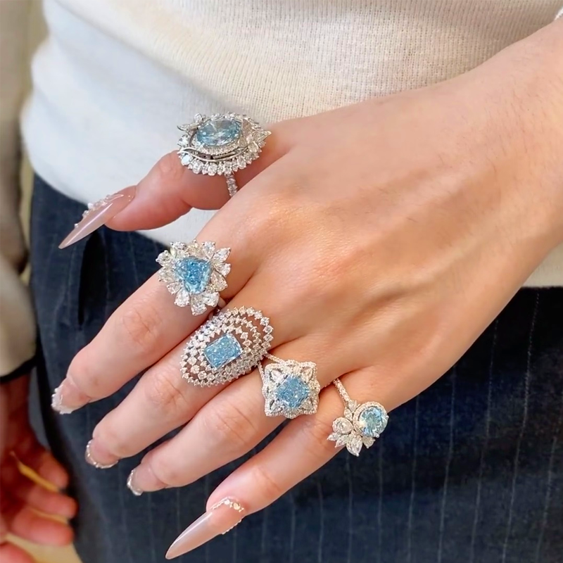 خاتم ألماس من الذهب عيار 18 قيراطًا مقطوع على شكل كمثرى ومُزرع في المختبر من مجوهرات ANSTER مصنوع يدويًا وفقًا لمعايير أخلاقية