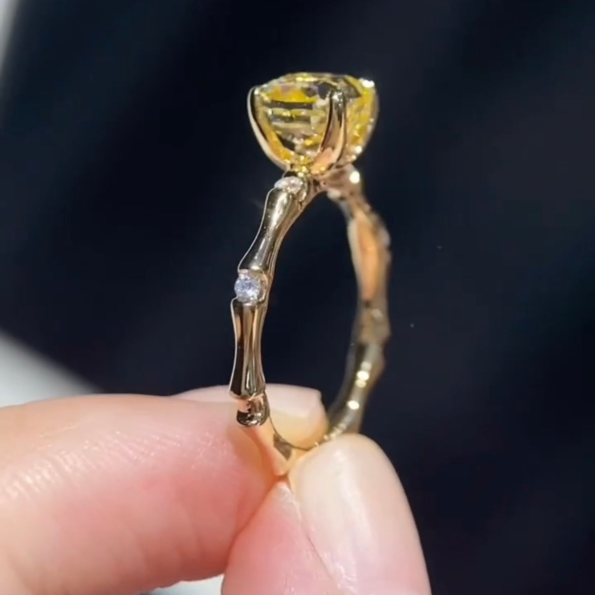 ANSTER Jewelry 18K Gold Ring 1.5ct VVS2 Lab Grown Diamond Ring with IGI