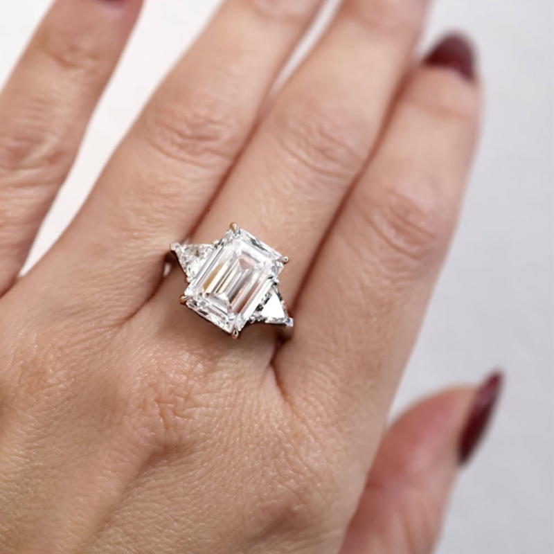 ANSTER Jewelry Custom IGI GIA 18K gold Emerald Cut Lab Grown Diamond Ring