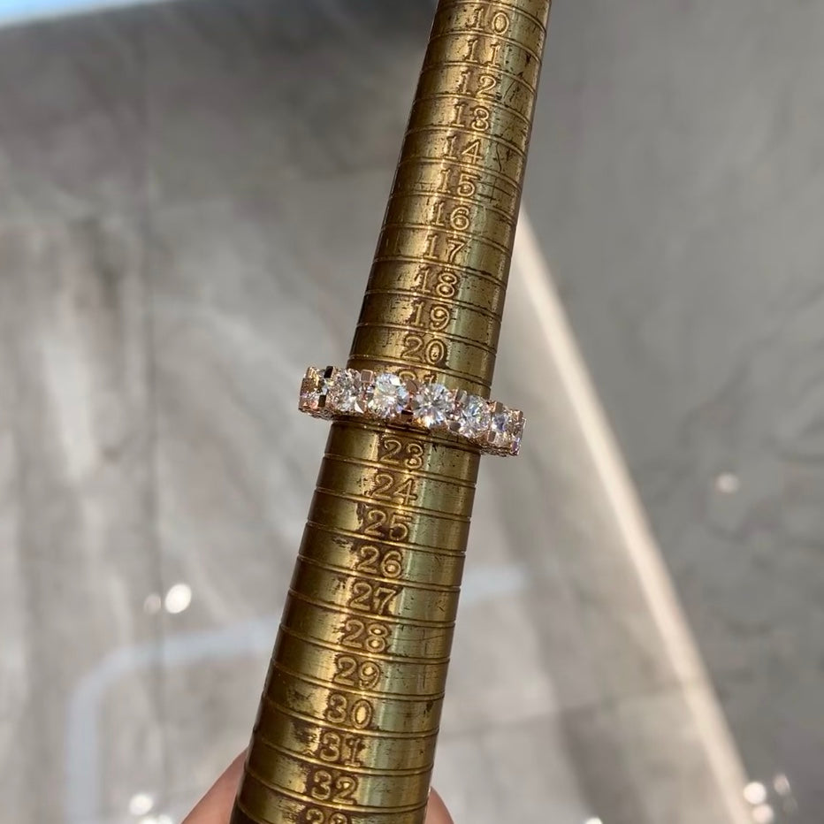ANSTER Jewelry Luxury 18K Gold Ring Lab Grown Diamond Tennis Ring with IGI