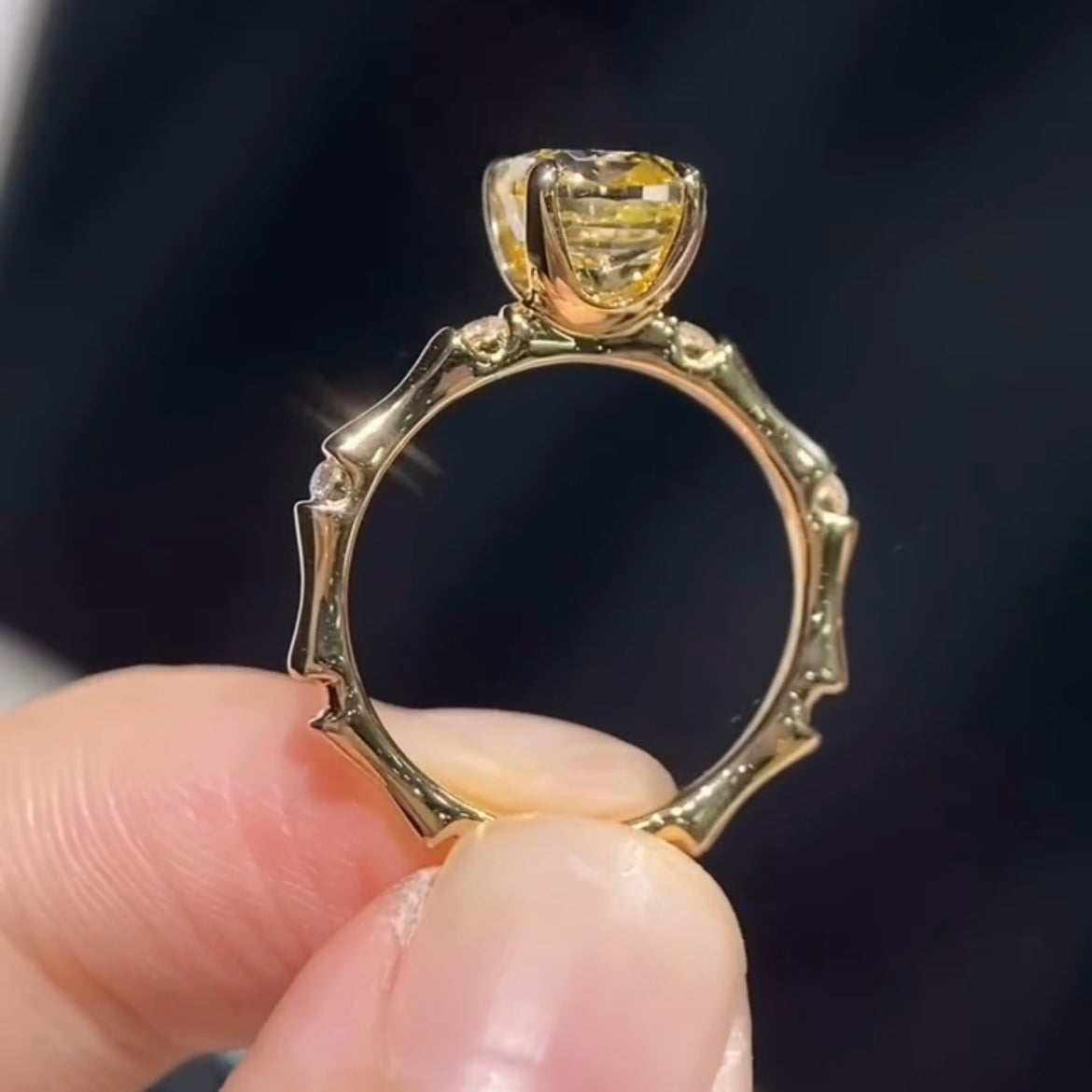 ANSTER Jewelry 18K Gold Ring 1.5ct VVS2 Lab Grown Diamond Ring with IGI