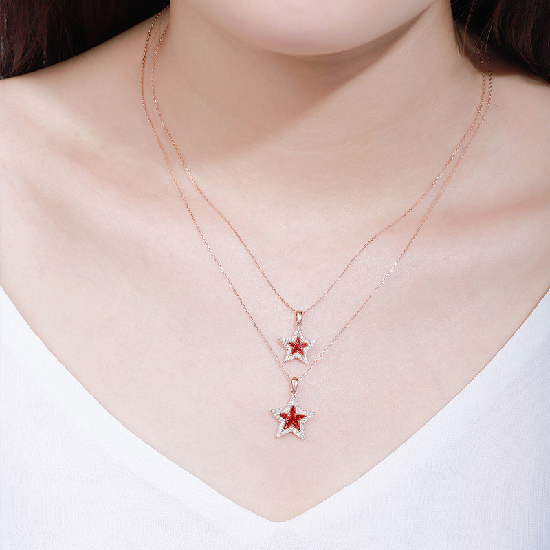 ANSTER Jewelry Customize Platinum PT950 Natural Star Series Gemstone Necklace