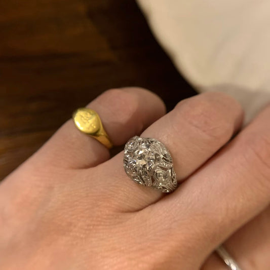 خاتم ألماس من الذهب عيار 18 قيراطًا مقطوع على شكل كمثرى ومُزرع في المختبر من مجوهرات ANSTER مصنوع يدويًا وفقًا لمعايير أخلاقية