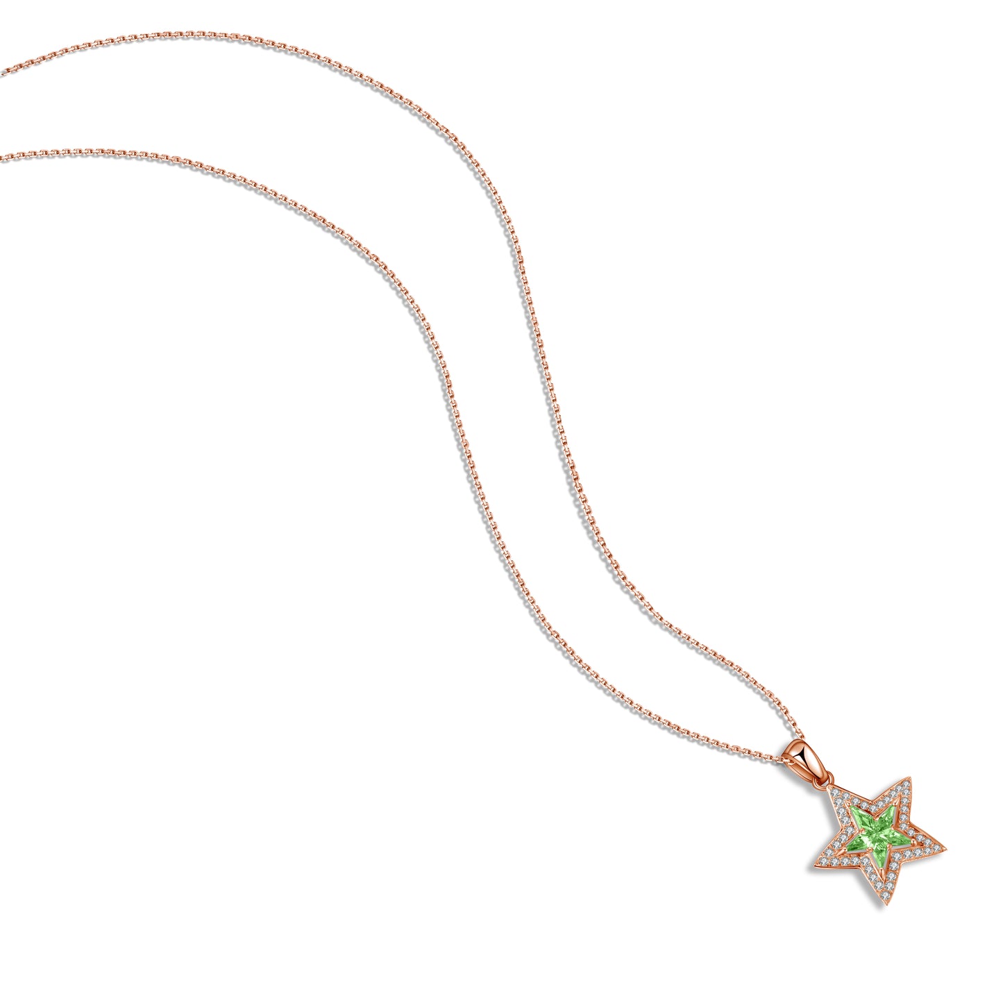 ANSTER Jewelry Customize Platinum PT950 Natural Star Series Gemstone Necklace