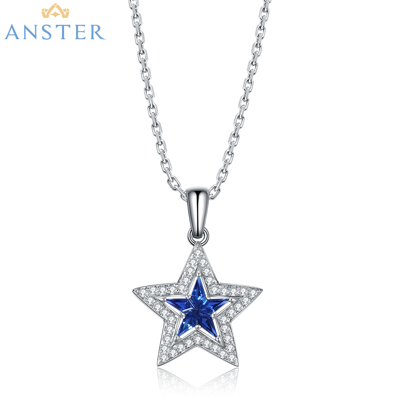 ANSTER Jewelry Customize Platinum PT950 Natural Star Series Gemstone Necklace