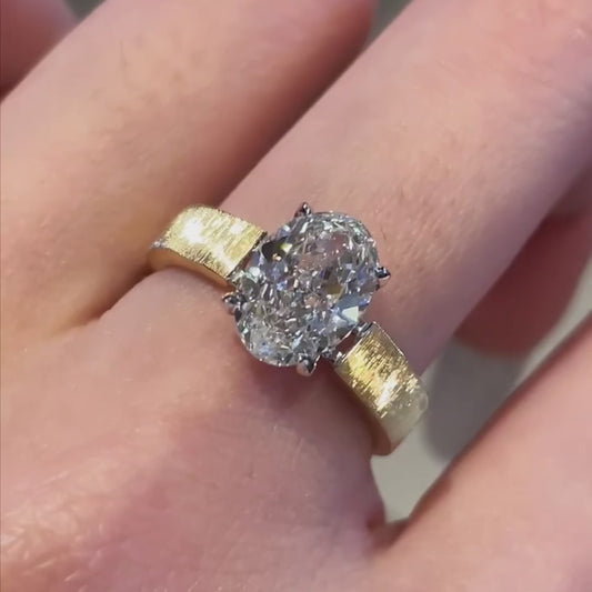 خاتم ألماس من الذهب عيار 18 قيراطًا مقطوع على شكل كمثرى ومُزرع في المختبر من مجوهرات ANSTER مصنوع يدويًا وفقًا لمعايير أخلاقية