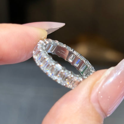 ANSTER Wholesales Price Emerald cut Lab Grown Diamond Eternity Ring with IGI