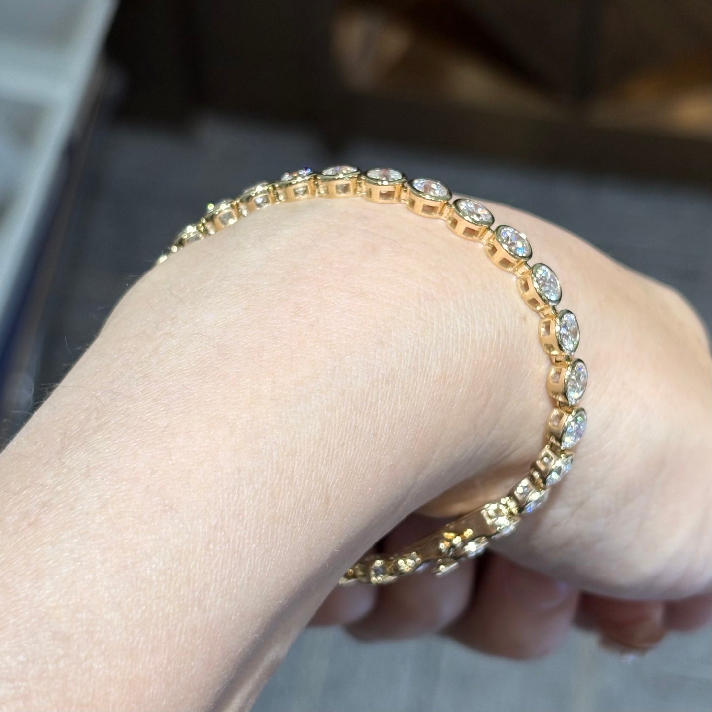 ANSTER Wholesales Price Bezel setting 4mm Lab Grown Diamonds Tennis Bracelet with IGI