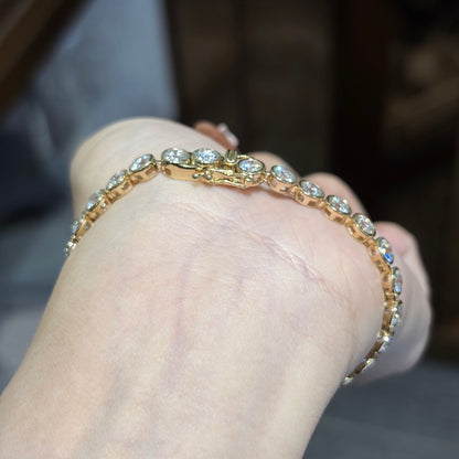 ANSTER Wholesales Price Bezel setting 4mm Lab Grown Diamonds Tennis Bracelet with IGI