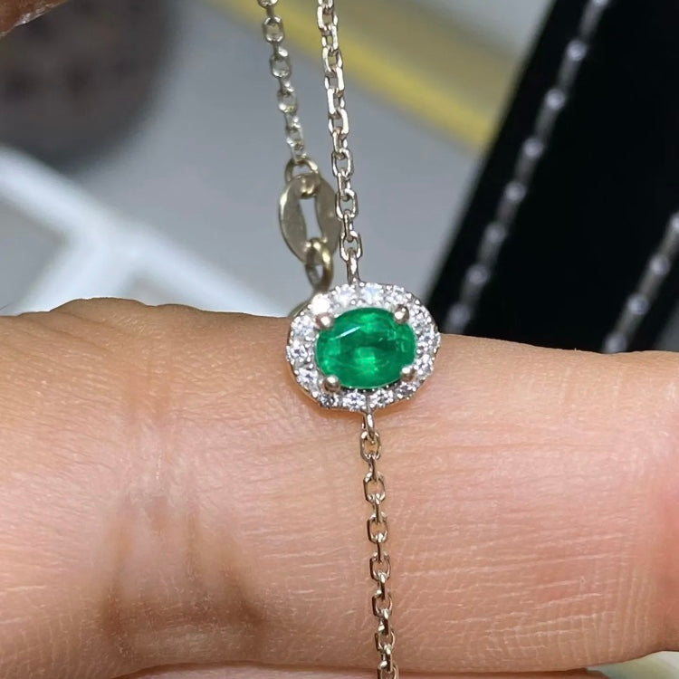 ANSTER Wholesales Price 0.3ct Lab Grown Emerald Bracelet chains with GRC