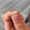 ANSTER Wholesales Price 0.5ct Oval cut Lab Grown Diamond Ring with IGI 18K Gold Ring