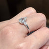 ANSTER Three stone 18K White Gold Ring 1.5ct Pear cut Lab Grown Diamond Ring with IGI