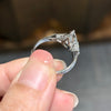 ANSTER Three stone 18K White Gold Ring 1.5ct Pear cut Lab Grown Diamond Ring with IGI