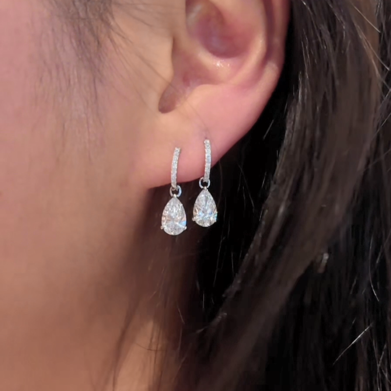 خاتم ألماس من الذهب عيار 18 قيراطًا مقطوع على شكل كمثرى ومُزرع في المختبر من مجوهرات ANSTER مصنوع يدويًا وفقًا لمعايير أخلاقية 