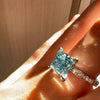 ANSTER Platinum Jewelry IGI VVS2 3ct Blue lab Grown Diamond Ring PT950 Ring