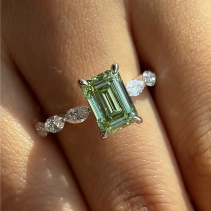 خاتم ألماس من الذهب عيار 18 قيراطًا مقطوع على شكل كمثرى ومُزرع في المختبر من مجوهرات ANSTER مصنوع يدويًا وفقًا لمعايير أخلاقية 