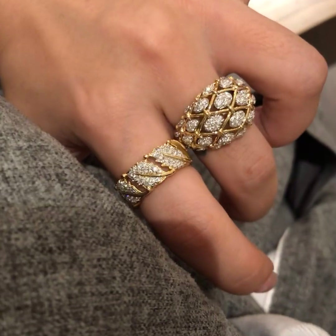 خاتم ألماس من الذهب عيار 18 قيراطًا مقطوع على شكل كمثرى ومُزرع في المختبر من مجوهرات ANSTER مصنوع يدويًا وفقًا لمعايير أخلاقية 