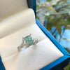 ANSTER Platinum Jewelry IGI VS2 2ct Green lab Grown Diamond Ring PT950 Ring