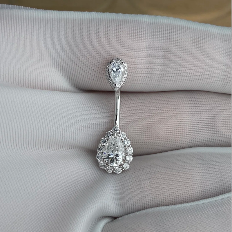 خاتم ألماس من الذهب عيار 18 قيراطًا مقطوع على شكل كمثرى ومُزرع في المختبر من مجوهرات ANSTER مصنوع يدويًا وفقًا لمعايير أخلاقية 