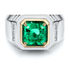 خاتم رجالي من ANSTER JEWELRY من البلاتين PT950 بقطع آشر 3.5 قيراط مرصع بألماس أصفر فاخر مزروع مخبريًا