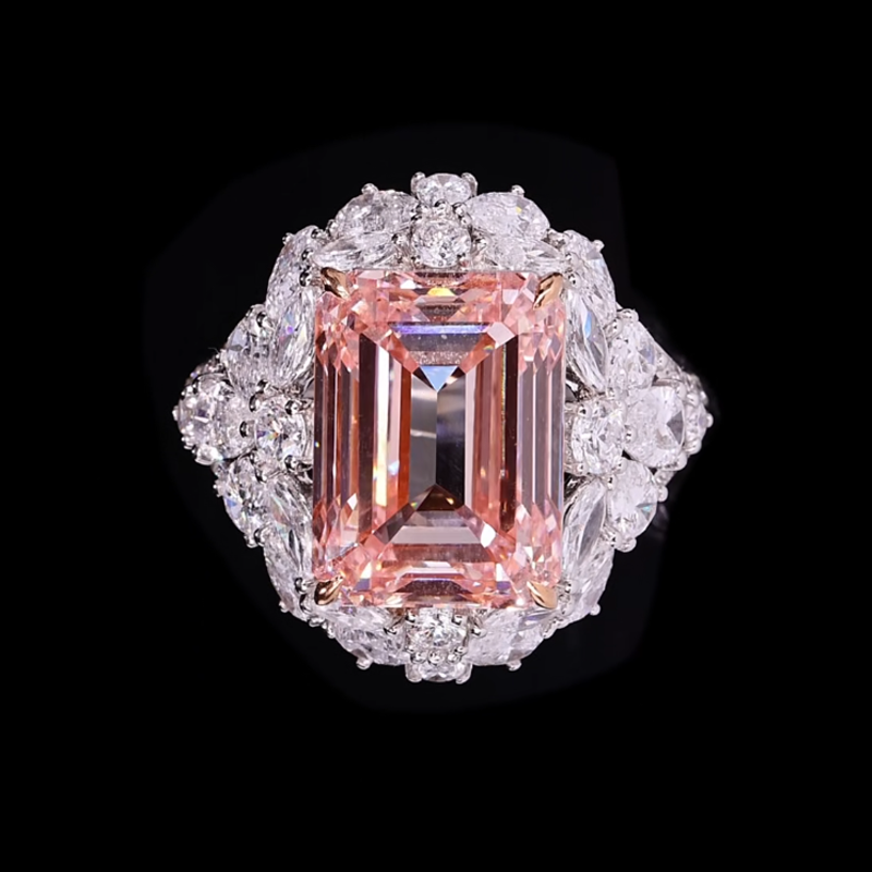 خاتم ألماس من الذهب عيار 18 قيراطًا مقطوع على شكل كمثرى ومُزرع في المختبر من مجوهرات ANSTER مصنوع يدويًا وفقًا لمعايير أخلاقية 