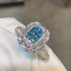 ANSTER Platinum Jewelry IGI VVS2 3ct Blue lab Grown Diamond Ring PT950 Ring