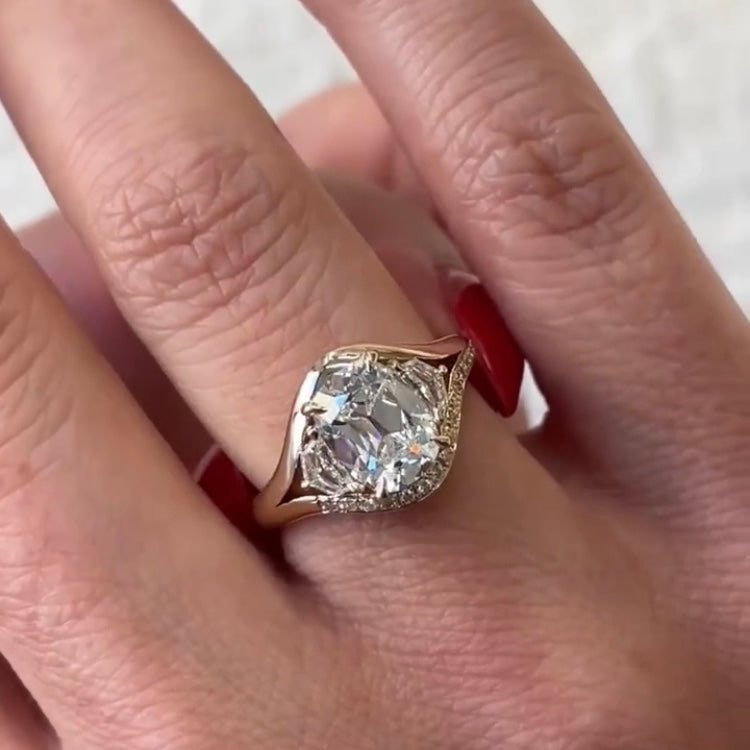 خاتم ألماس من الذهب عيار 18 قيراطًا مقطوع على شكل كمثرى ومُزرع في المختبر من مجوهرات ANSTER مصنوع يدويًا وفقًا لمعايير أخلاقية 