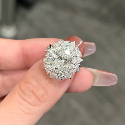 خاتم ألماس من الذهب عيار 18 قيراطًا مقطوع على شكل كمثرى ومُزرع في المختبر من مجوهرات ANSTER مصنوع يدويًا وفقًا لمعايير أخلاقية 