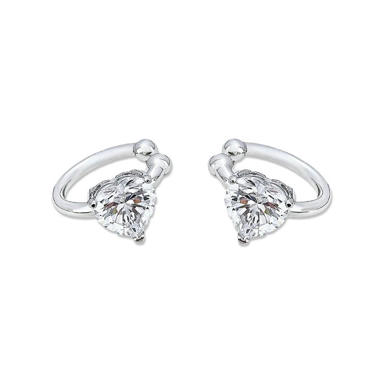 ANSTER Jewelry IGI 18K Gold Earrings 3.56ct Heart Shape Lab Grown Diamond Earrings