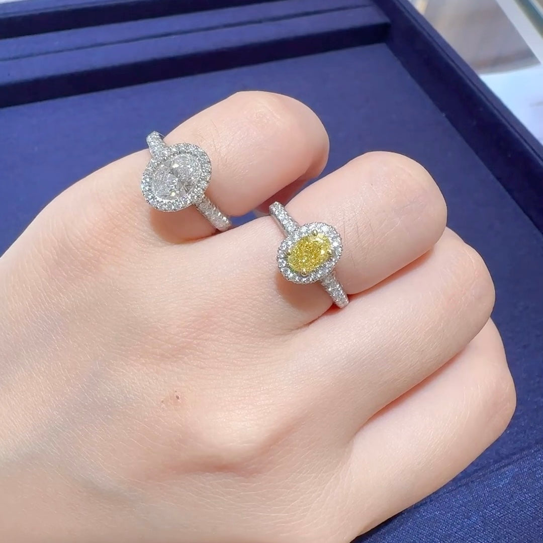 خاتم ألماس من الذهب عيار 18 قيراطًا مقطوع على شكل كمثرى ومُزرع في المختبر من مجوهرات ANSTER مصنوع يدويًا وفقًا لمعايير أخلاقية 