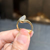 ANSTER Wholesales Price 18K Gold Ring Pear cut Lab Grown Diamond Ring with IGI