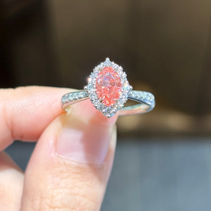 ANSTER Wholesales Price 18K White Gold Ring Fancy vivid Pink Lab Grown Diamond Ring with IGI