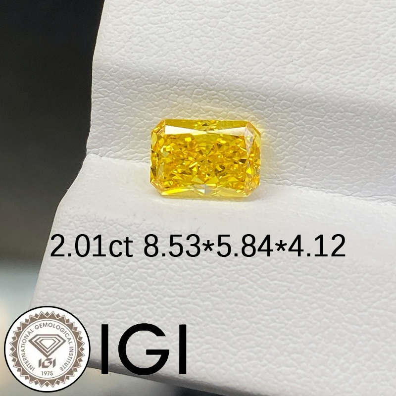 ANSTER Wholesales Price 2ct Radiant cut Fancy color Lab Grown Loose Diamond with IGI for Jewelry making