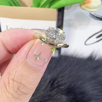 ANSTER Jewelry 18K Gold Ring 3ct VVS1 CVD Fancy Lab Grown Diamond Ring with IGI