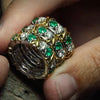 ANSTER Jewelry Customize 3ct Lab Grown Emerald Ring 18K Gold Men Ring