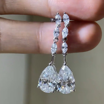 ANSTER Jewelry OEM IGI GIA Platinum PT950 Pear Cut Lab Grown Diamond Earrings