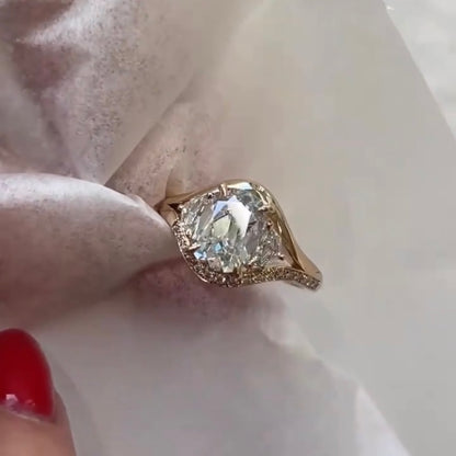 خاتم ألماس من الذهب عيار 18 قيراطًا مقطوع على شكل كمثرى ومُزرع في المختبر من مجوهرات ANSTER مصنوع يدويًا وفقًا لمعايير أخلاقية 