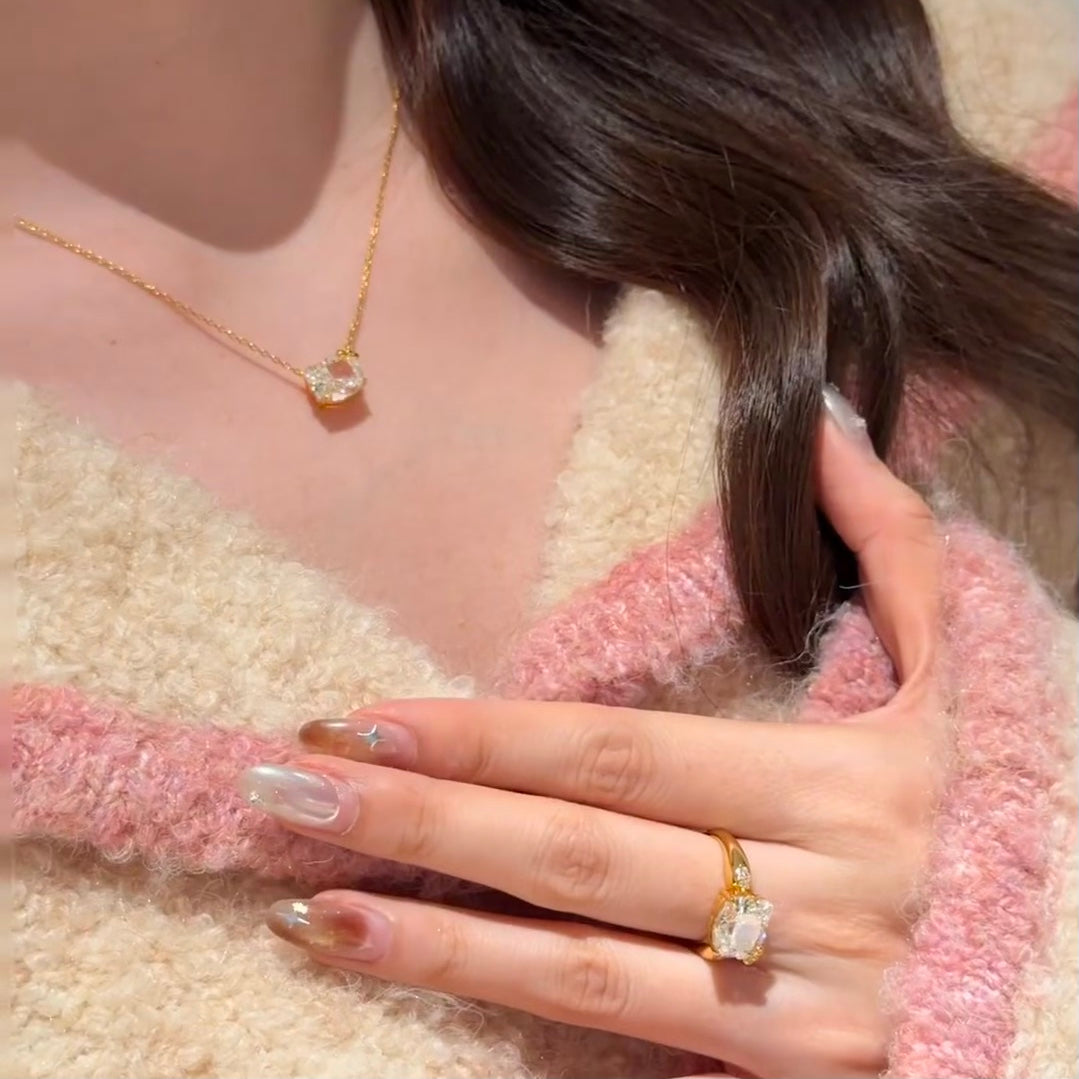 خاتم ألماس من الذهب عيار 18 قيراطًا مقطوع على شكل كمثرى ومُزرع في المختبر من مجوهرات ANSTER مصنوع يدويًا وفقًا لمعايير أخلاقية 