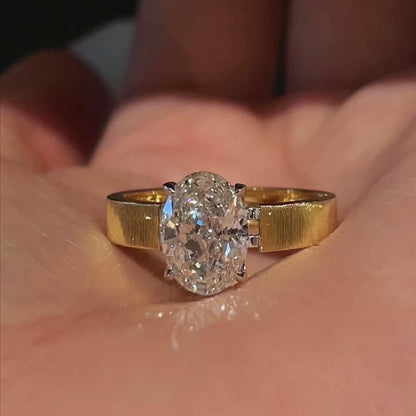 ANSTER Jewelry 18K Gold Ring 2ct VS1 VVS2 Lab Grown Diamond Ring with IGI