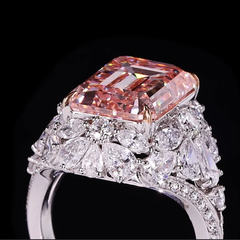 خاتم ألماس من الذهب عيار 18 قيراطًا مقطوع على شكل كمثرى ومُزرع في المختبر من مجوهرات ANSTER مصنوع يدويًا وفقًا لمعايير أخلاقية 