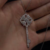 ANSTER Custom Melee Lab Diamond Key shape Pendant Necklace Fine Jewelry