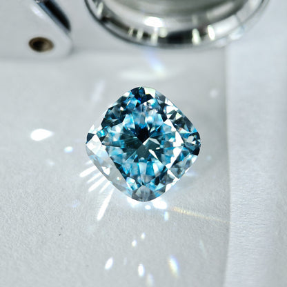 ANSTER Jewelry 18K Gold Ring VVS2 Lab Grown Blue Diamond Ring with IGI