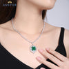 ANSTER Fine Jewelry Lab Emerald Lab Grown Gemstone 18K Gold Necklace