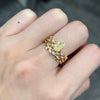 ANSTER Custom Pear cut Yellow Lab Diamond Ring 18K Gold Double Layer Ring sets