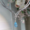 ANSTER 18K Gold Jewelry 10ct Pear Cut Fancy Blue Lab Grown Diamond Necklace with IGI